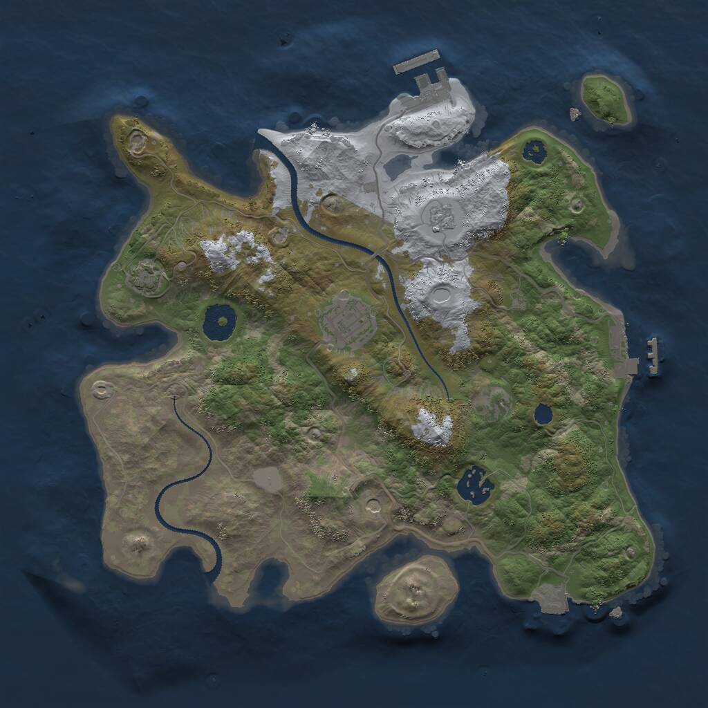 Rust Map: Procedural Map, Size: 3000, Seed: 1431891911, 8 Monuments