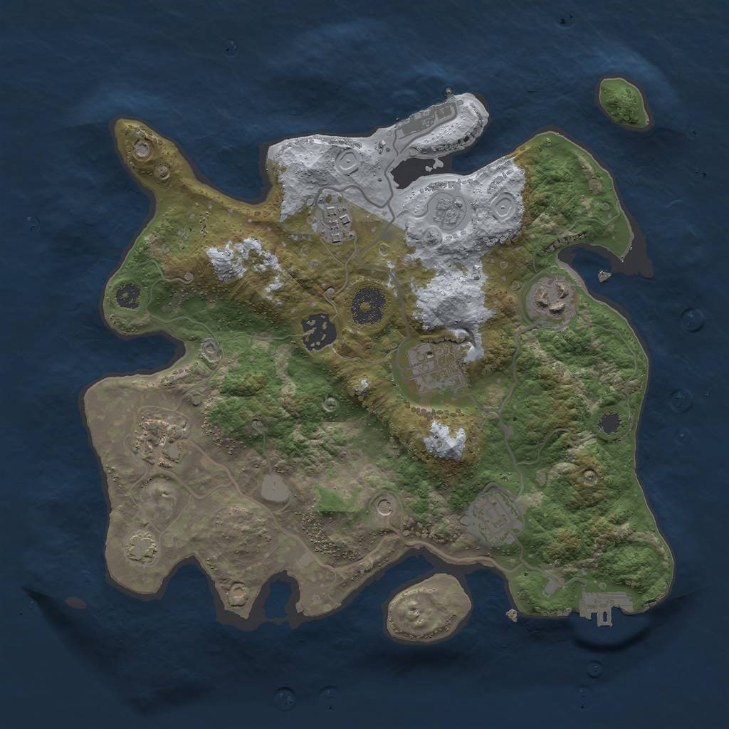 Rust Map: Procedural Map, Size: 3000, Seed: 1431891911, 14 Monuments