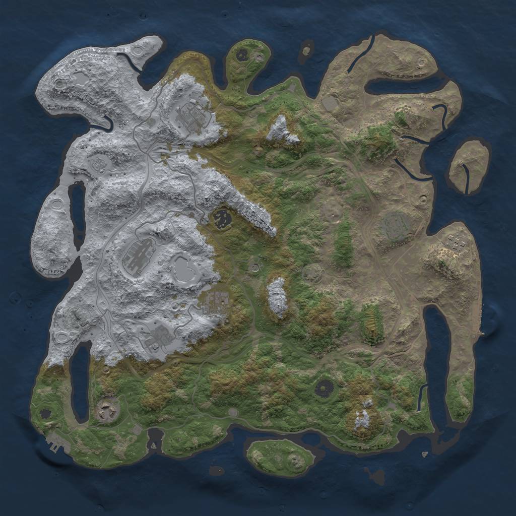 Rust Map: Procedural Map, Size: 4250, Seed: 1610593667, 16 Monuments