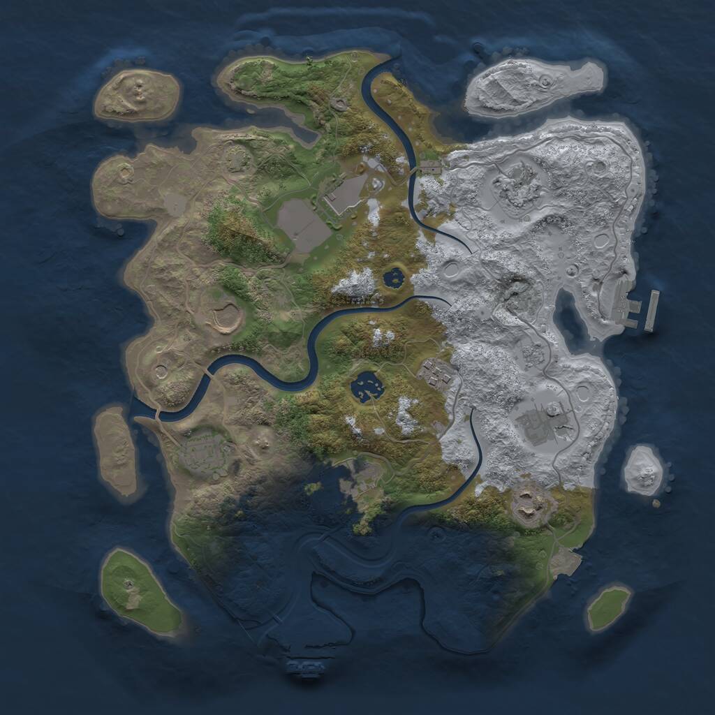 Rust Map: Procedural Map, Size: 3500, Seed: 15871, 15 Monuments