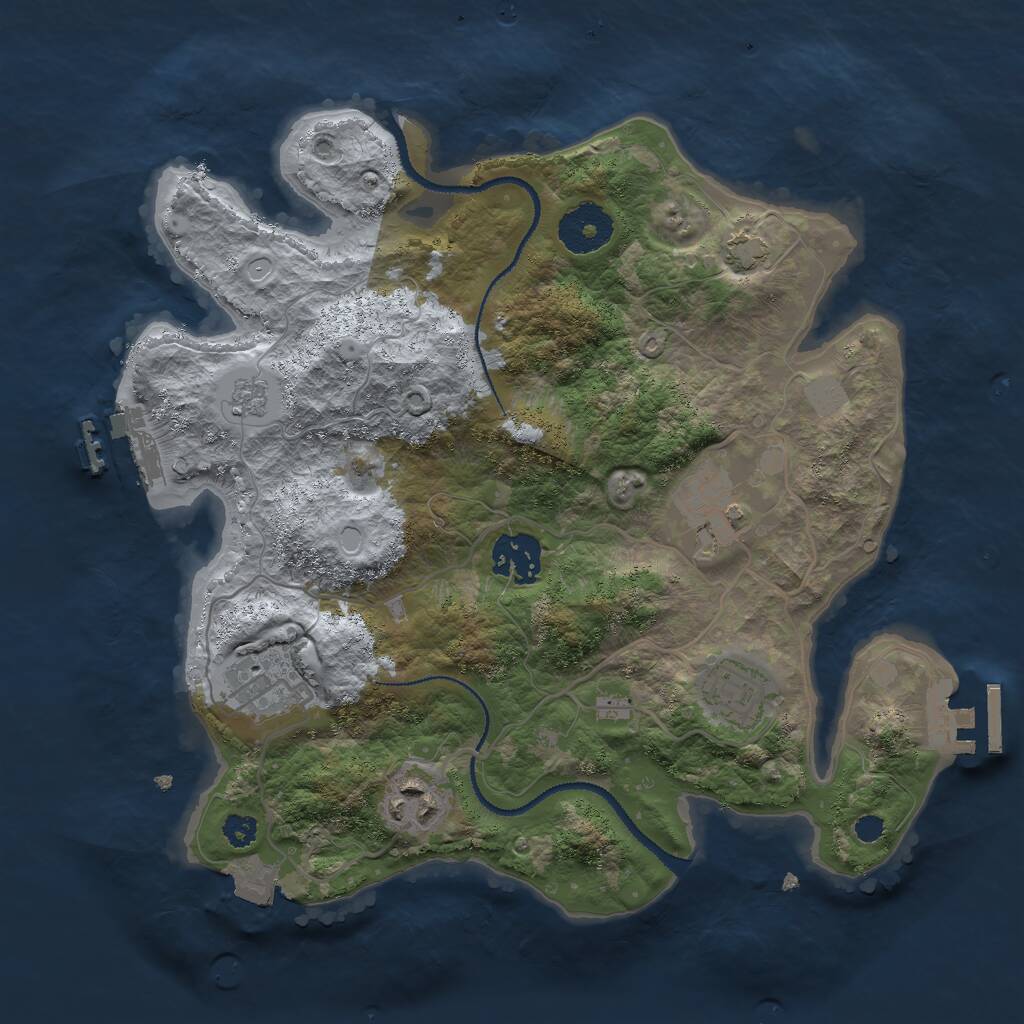 Rust Map: Procedural Map, Size: 3000, Seed: 287175464, 10 Monuments
