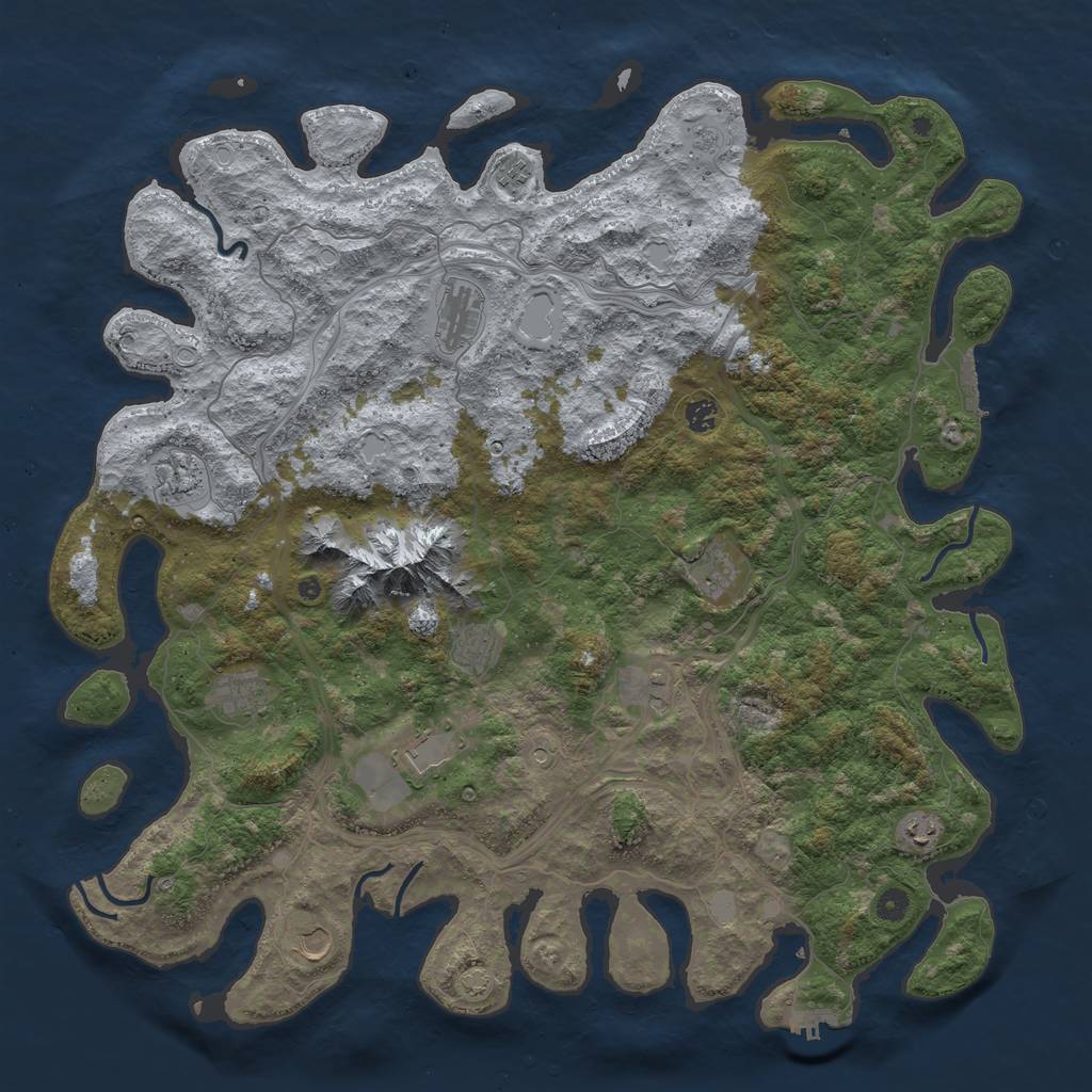 Rust Map: Procedural Map, Size: 5000, Seed: 1900559081, 19 Monuments