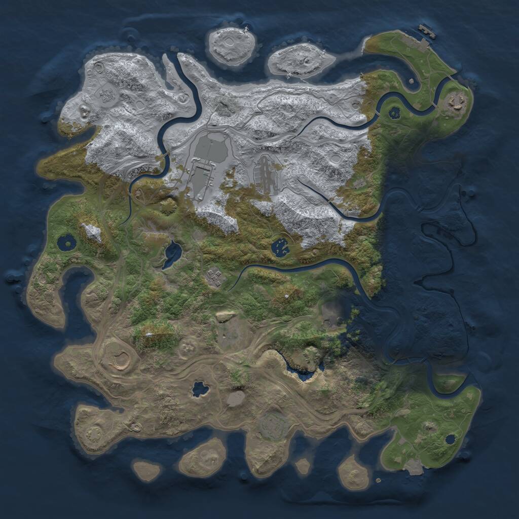 Rust Map: Procedural Map, Size: 4300, Seed: 51493123, 14 Monuments