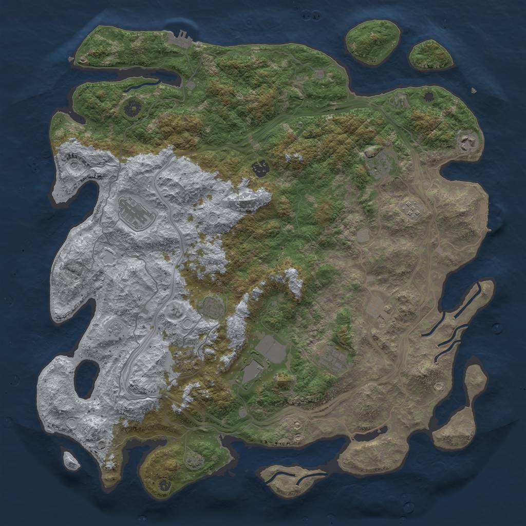 Rust Map: Procedural Map, Size: 4700, Seed: 1675118176, 18 Monuments