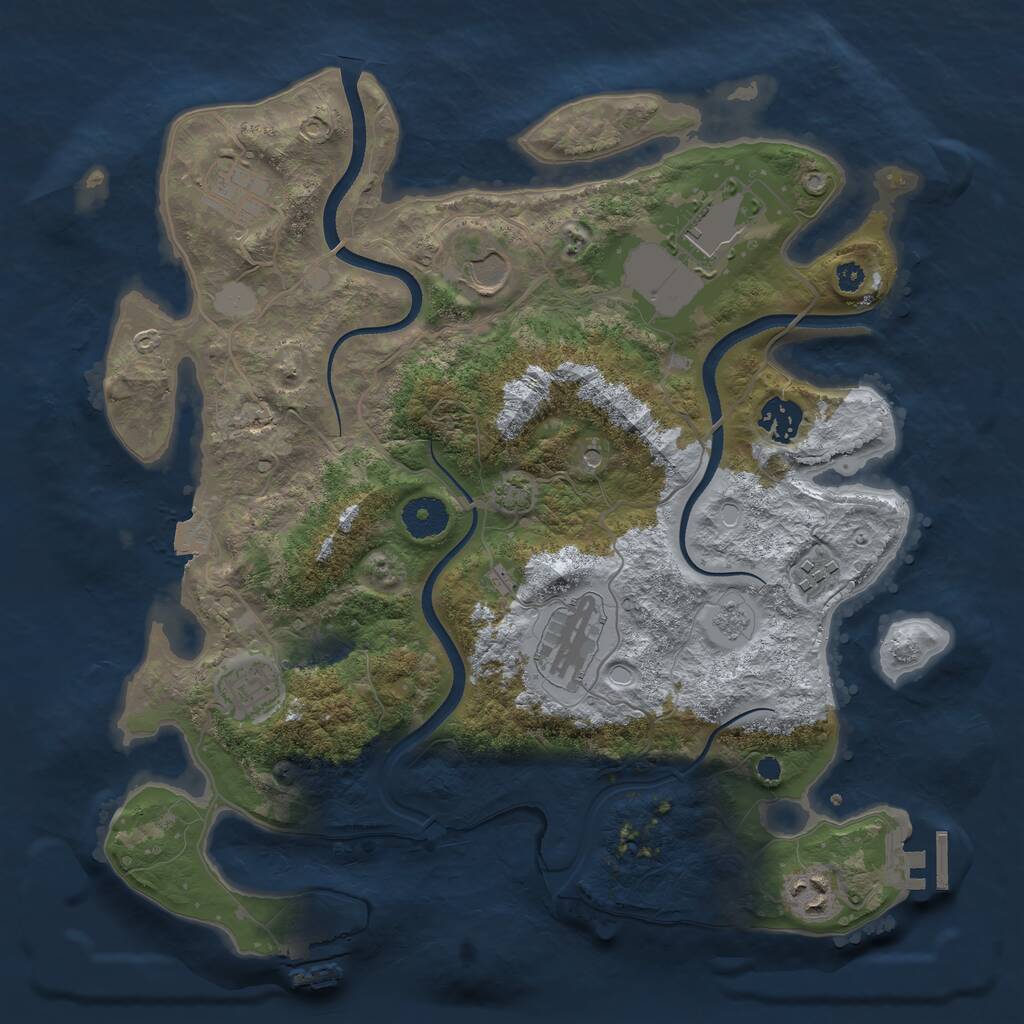 Rust Map: Procedural Map, Size: 3550, Seed: 47559584, 14 Monuments