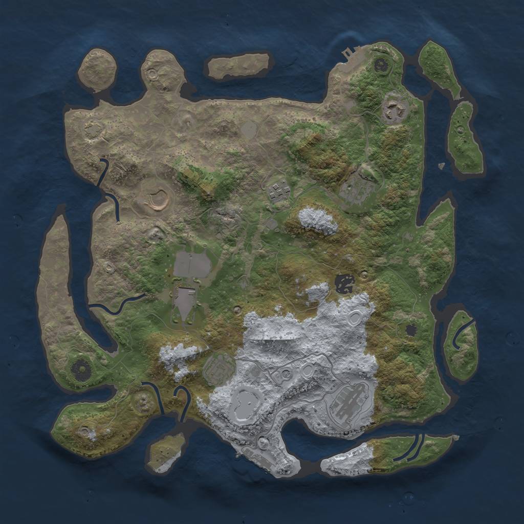 Rust Map: Procedural Map, Size: 3750, Seed: 93009469, 15 Monuments