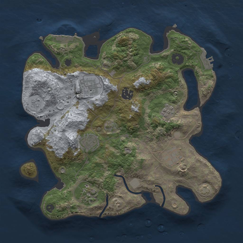Rust Map: Procedural Map, Size: 3000, Seed: 67633, 13 Monuments