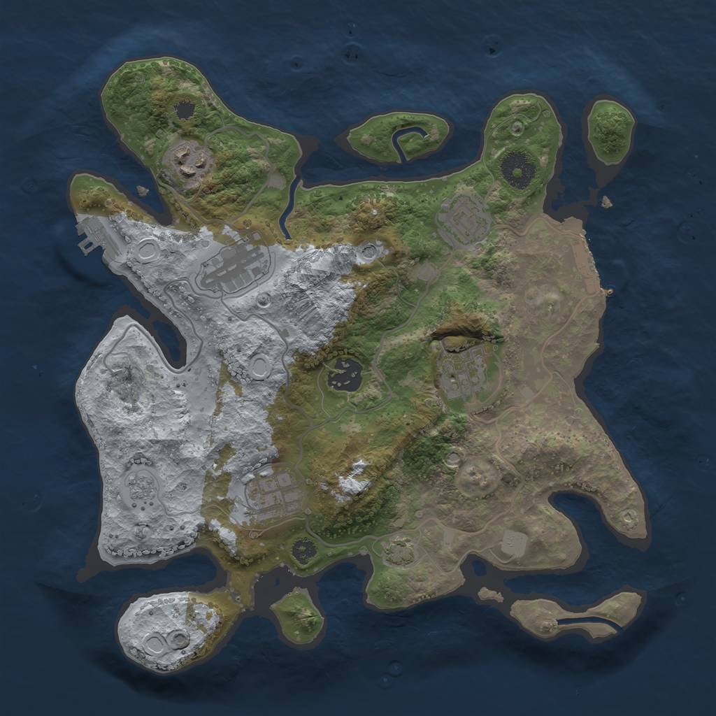 Rust Map: Procedural Map, Size: 3100, Seed: 56356, 14 Monuments