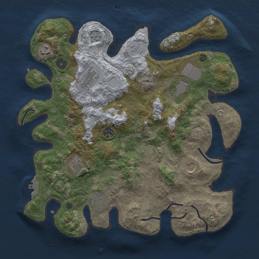Rust Map: Procedural Map, Size: 3600, Seed: 52092689, 15 Monuments