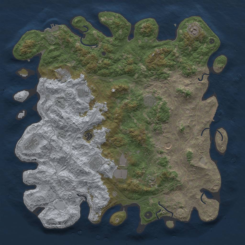 Rust Map: Procedural Map, Size: 4750, Seed: 496325794, 19 Monuments