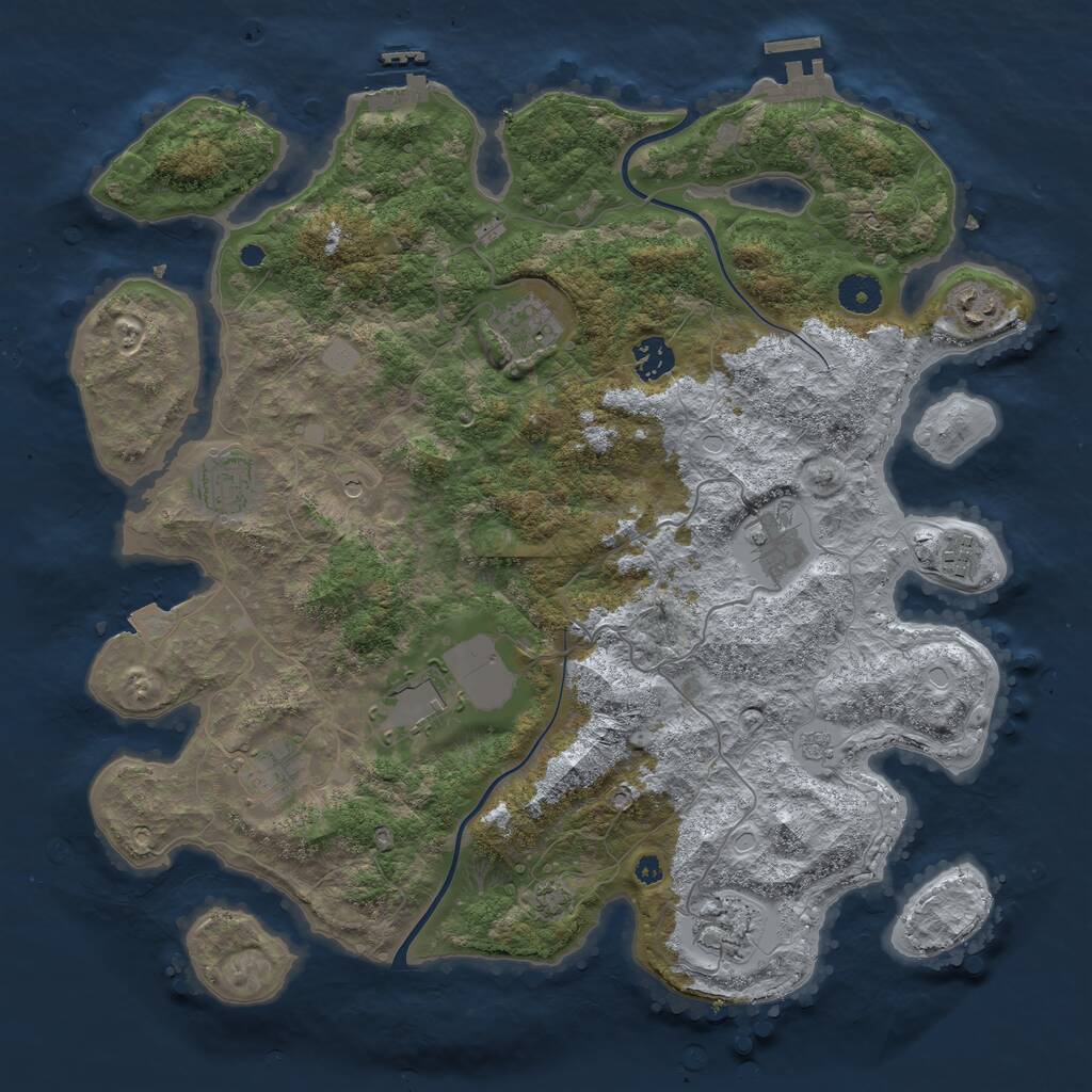 Rust Map: Procedural Map, Size: 3900, Seed: 52110505, 15 Monuments