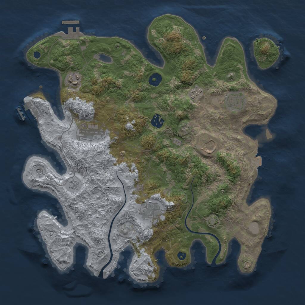 Rust Map: Procedural Map, Size: 3550, Seed: 8546480, 13 Monuments