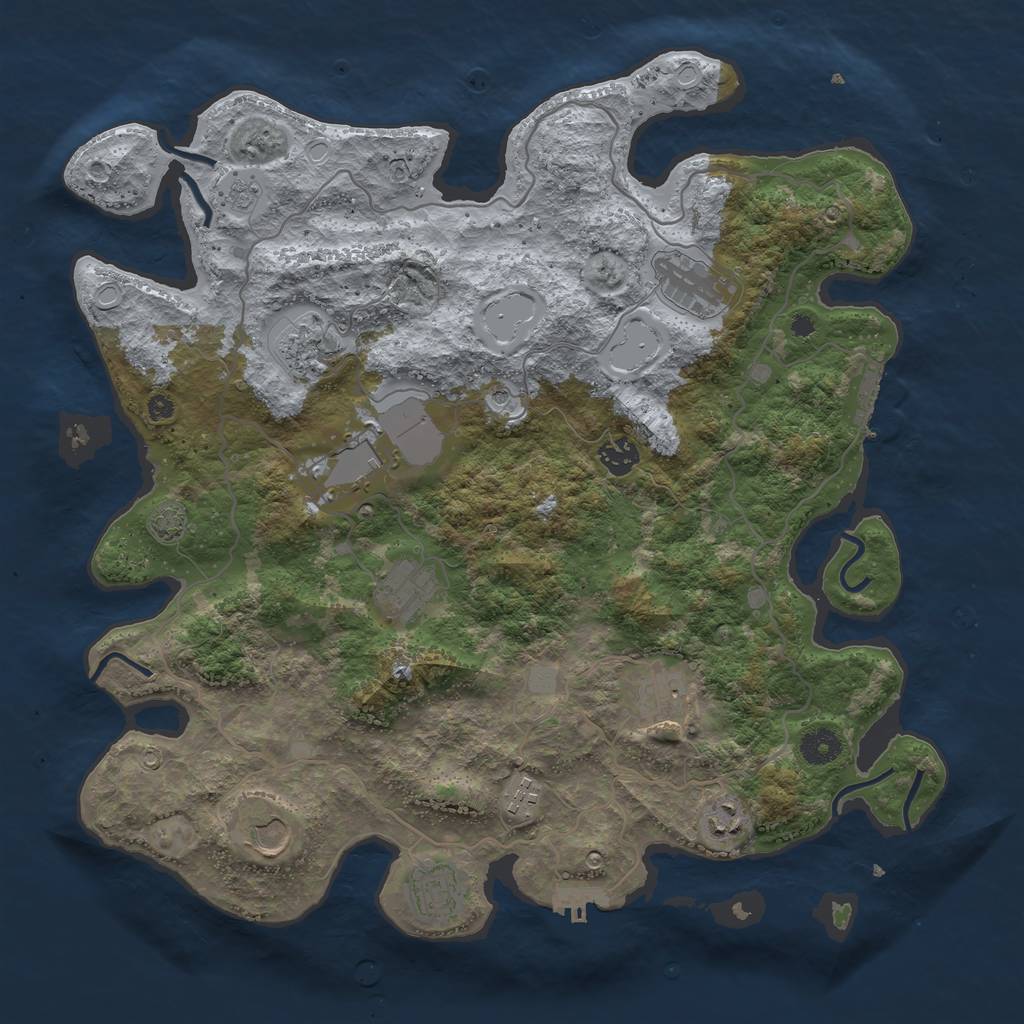 Rust Map: Procedural Map, Size: 4000, Seed: 82089, 18 Monuments