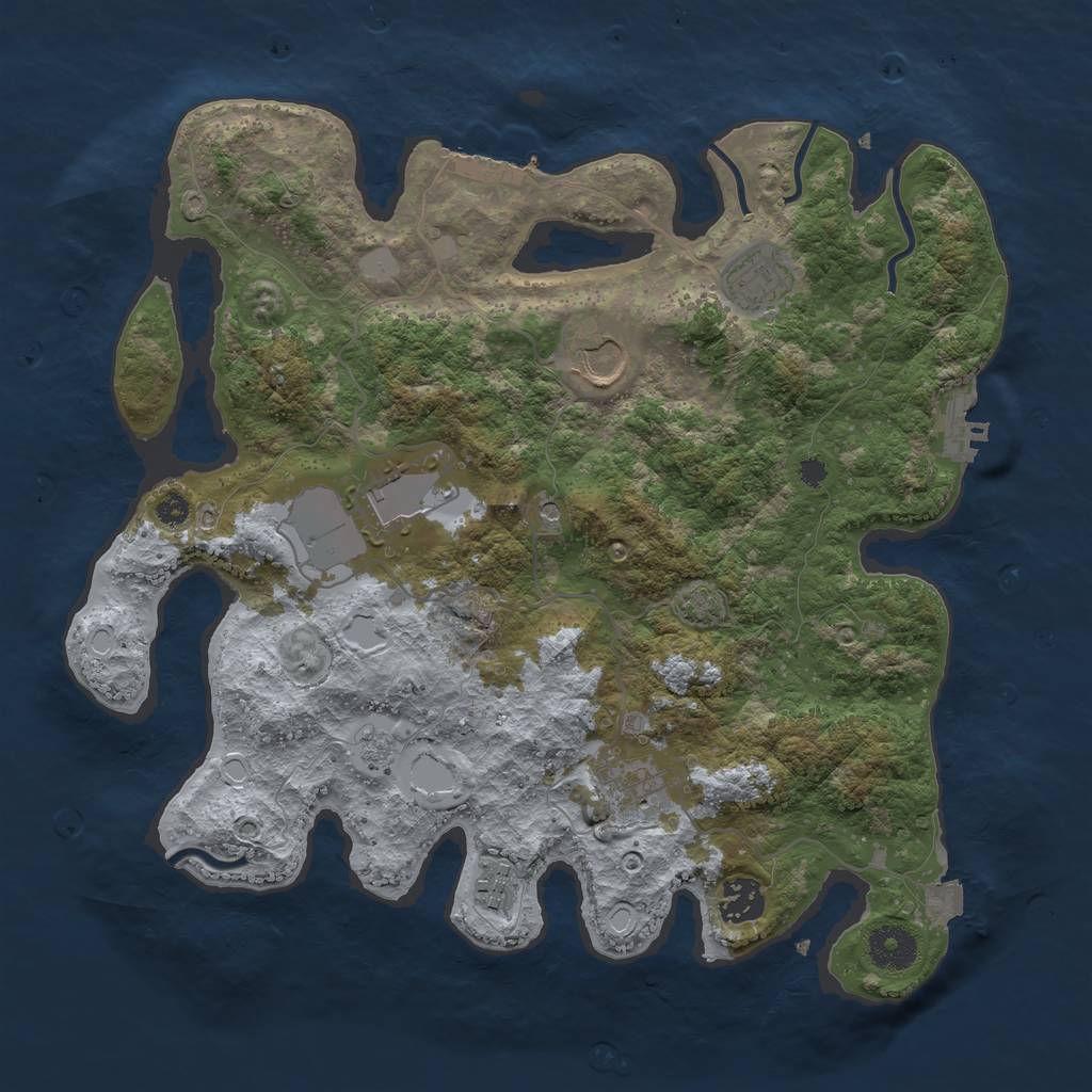 Rust Map: Procedural Map, Size: 3500, Seed: 123159436, 14 Monuments