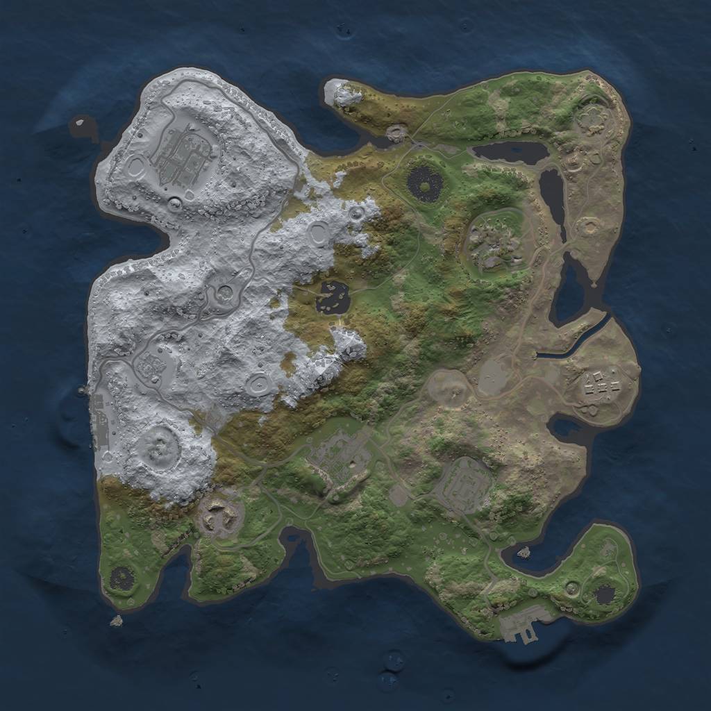 Rust Map: Procedural Map, Size: 3000, Seed: 28748, 15 Monuments