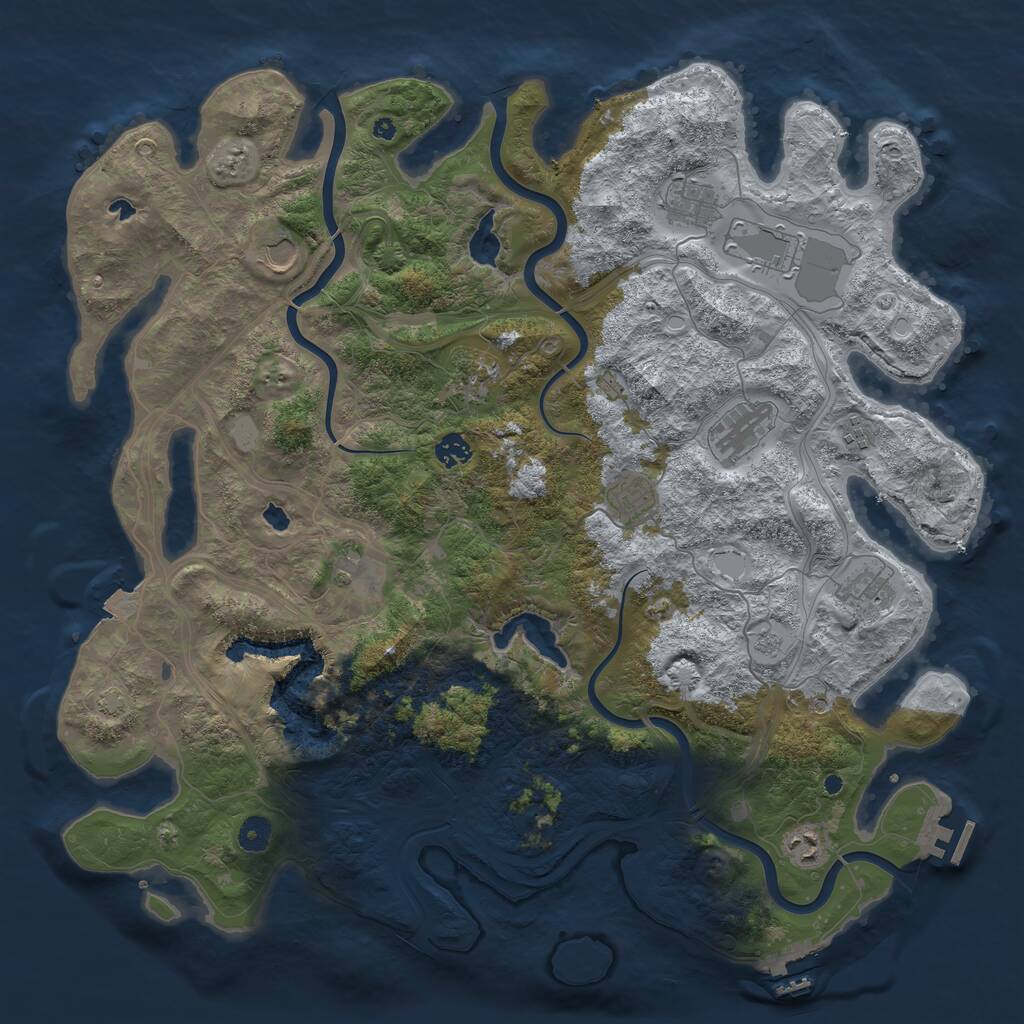 Rust Map: Procedural Map, Size: 4500, Seed: 1574272505, 17 Monuments