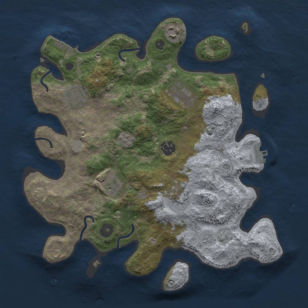 Rust Map: Procedural Map, Size: 3300, Seed: 674936839, 15 Monuments