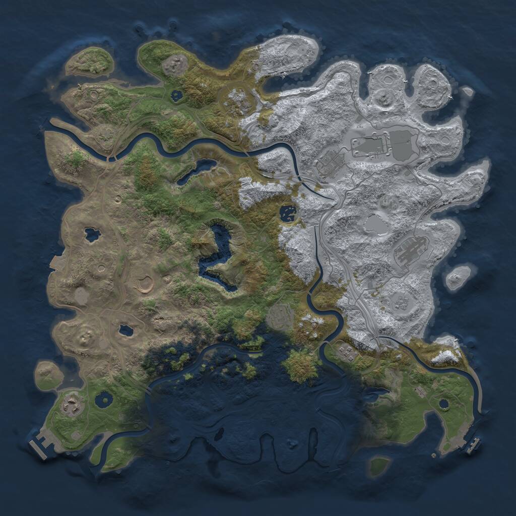 Rust Map: Procedural Map, Size: 4500, Seed: 280114448, 15 Monuments