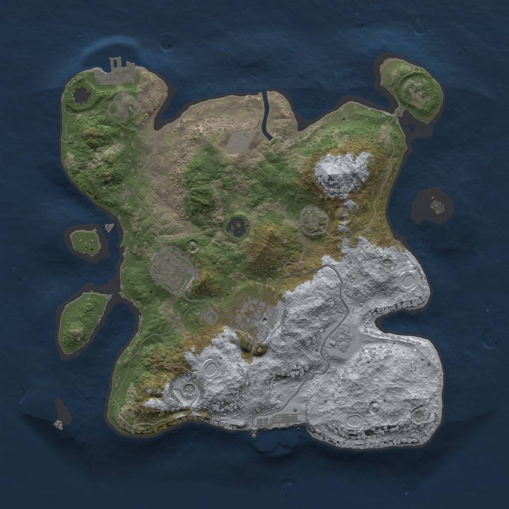 Rust Map: Procedural Map, Size: 2700, Seed: 1410781676, 10 Monuments