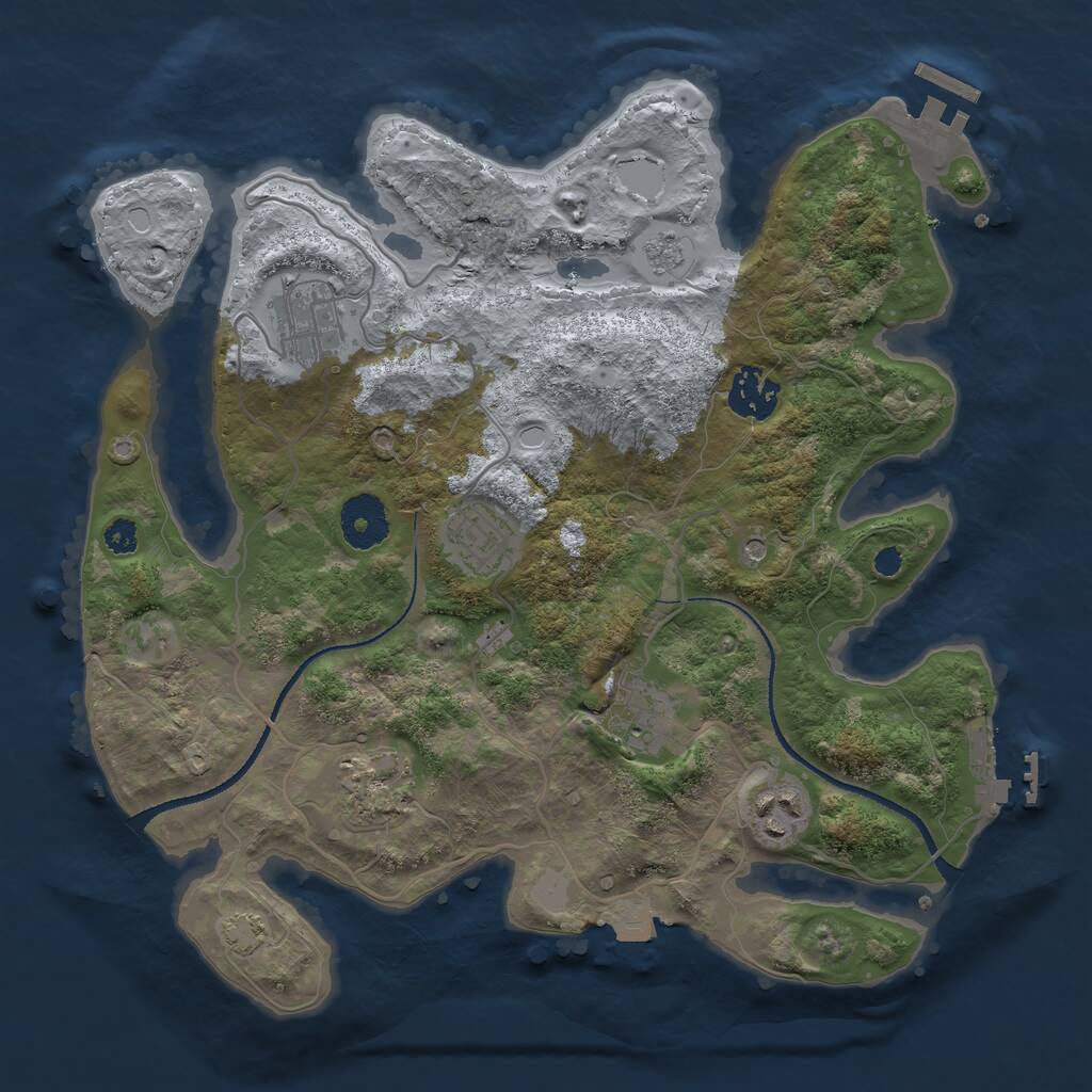 Rust Map: Procedural Map, Size: 3200, Seed: 199873829, 12 Monuments