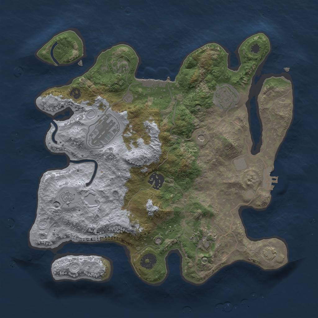 Rust Map: Procedural Map, Size: 3000, Seed: 1934, 12 Monuments