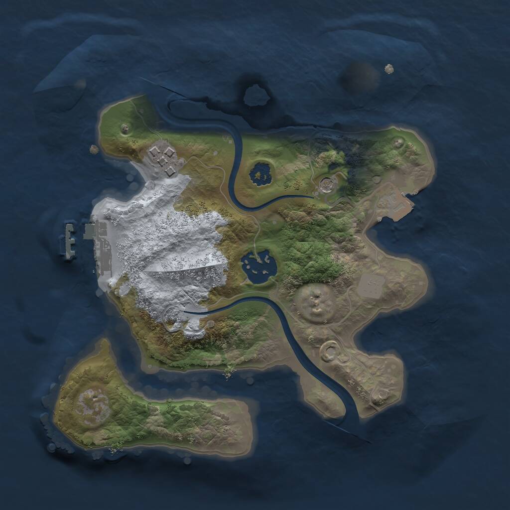 Rust Map: Procedural Map, Size: 2250, Seed: 4137285, 5 Monuments