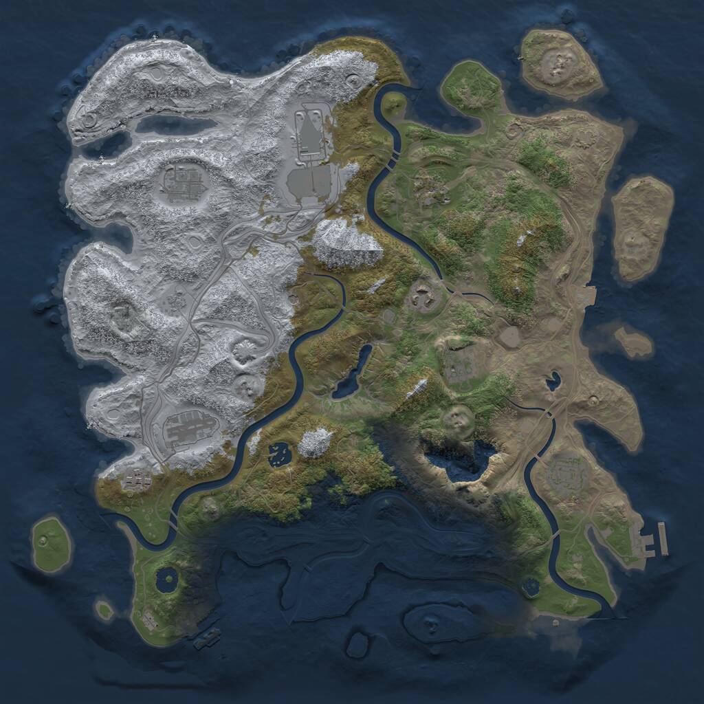 Rust Map: Procedural Map, Size: 4250, Seed: 1721048497, 15 Monuments