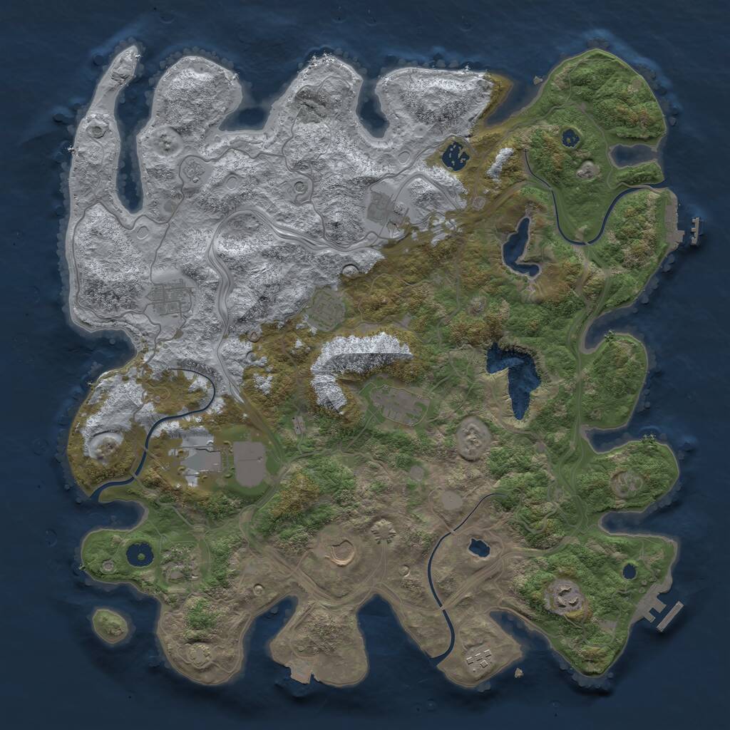 Rust Map: Procedural Map, Size: 4250, Seed: 1450365032, 16 Monuments
