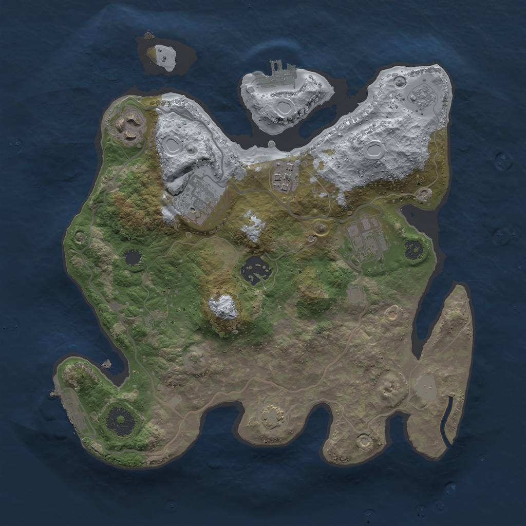 Rust Map: Procedural Map, Size: 2800, Seed: 118304116, 12 Monuments