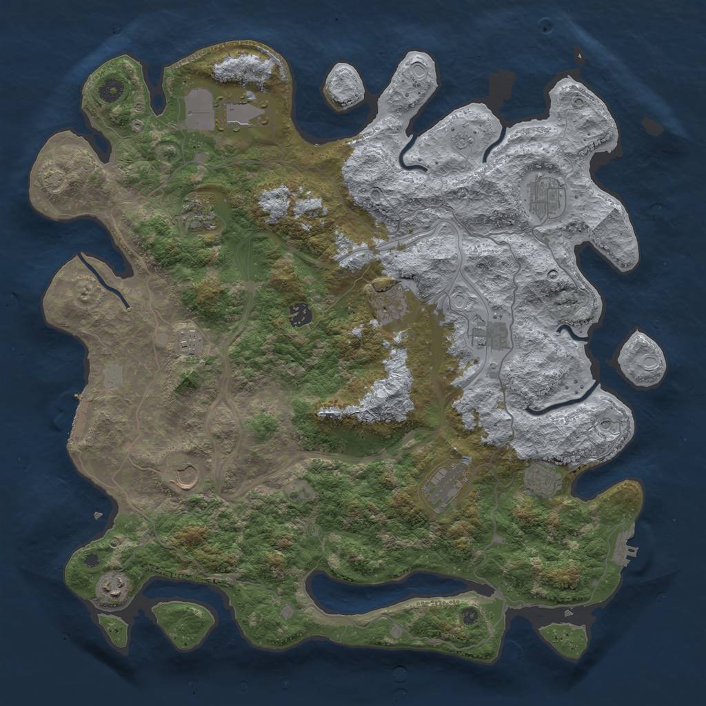 Rust Map: Procedural Map, Size: 4369, Seed: 4223, 19 Monuments