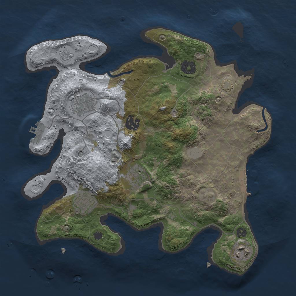 Rust Map: Procedural Map, Size: 3000, Seed: 1678386761, 13 Monuments