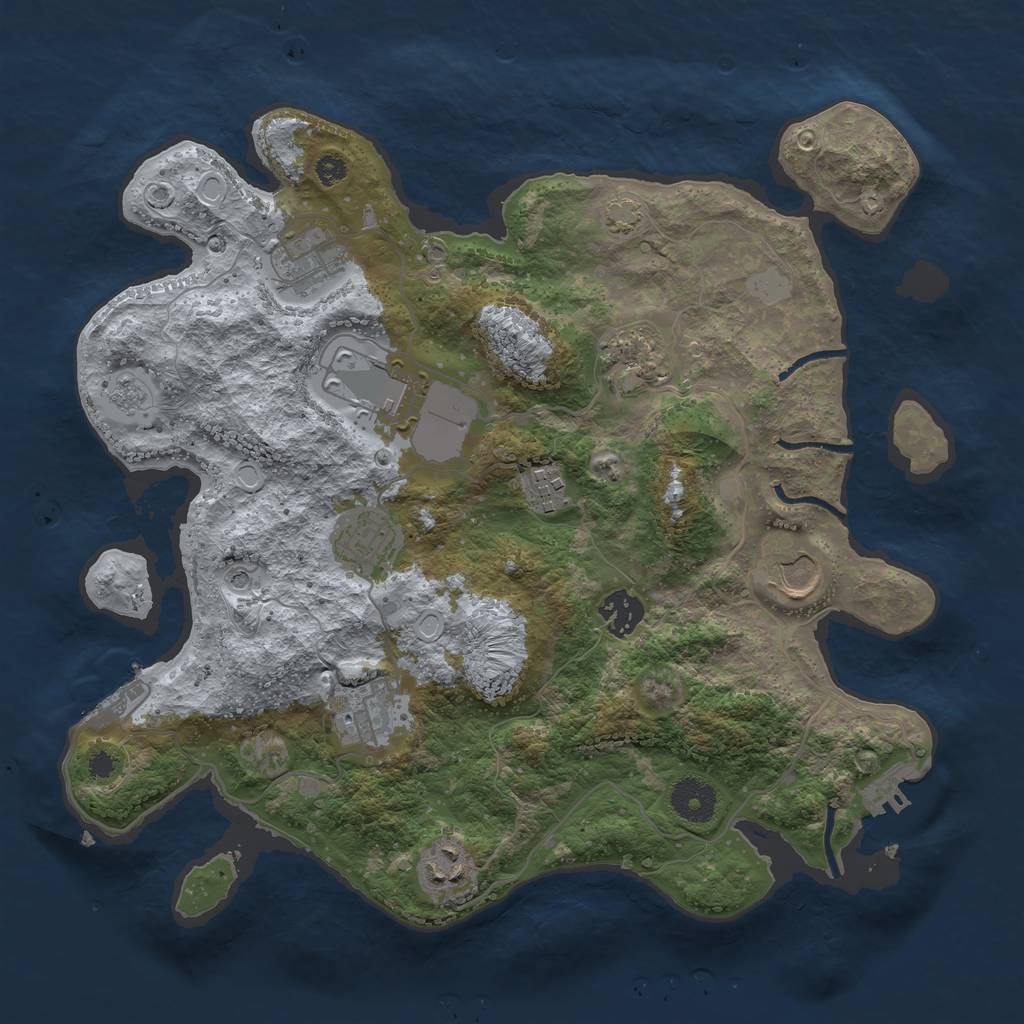 Rust Map: Procedural Map, Size: 3500, Seed: 6532210, 17 Monuments