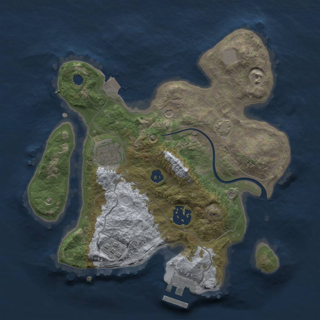 Rust Map: Procedural Map, Size: 2500, Seed: 119076146, 7 Monuments