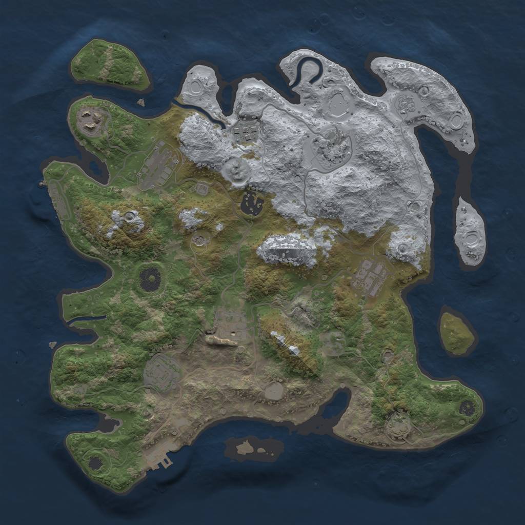 Rust Map: Procedural Map, Size: 3400, Seed: 1215082, 16 Monuments