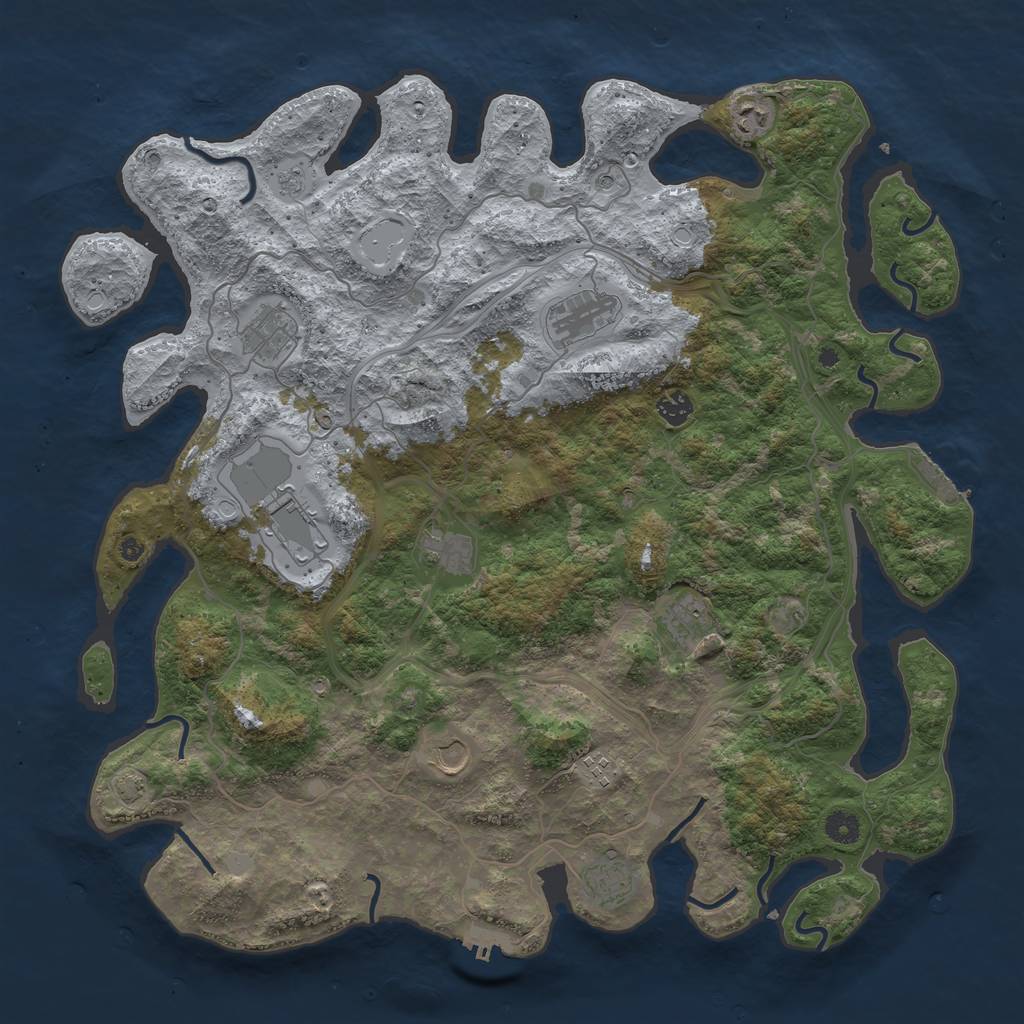 Rust Map: Procedural Map, Size: 4500, Seed: 787144292, 18 Monuments