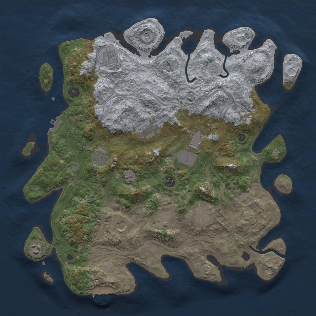 Rust Map: Procedural Map, Size: 4250, Seed: 11916291, 18 Monuments