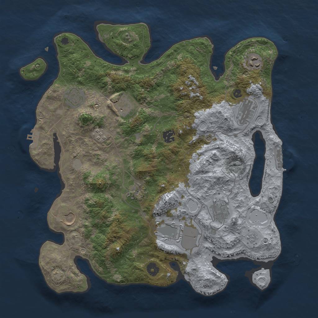 Rust Map: Procedural Map, Size: 3750, Seed: 89755206, 18 Monuments