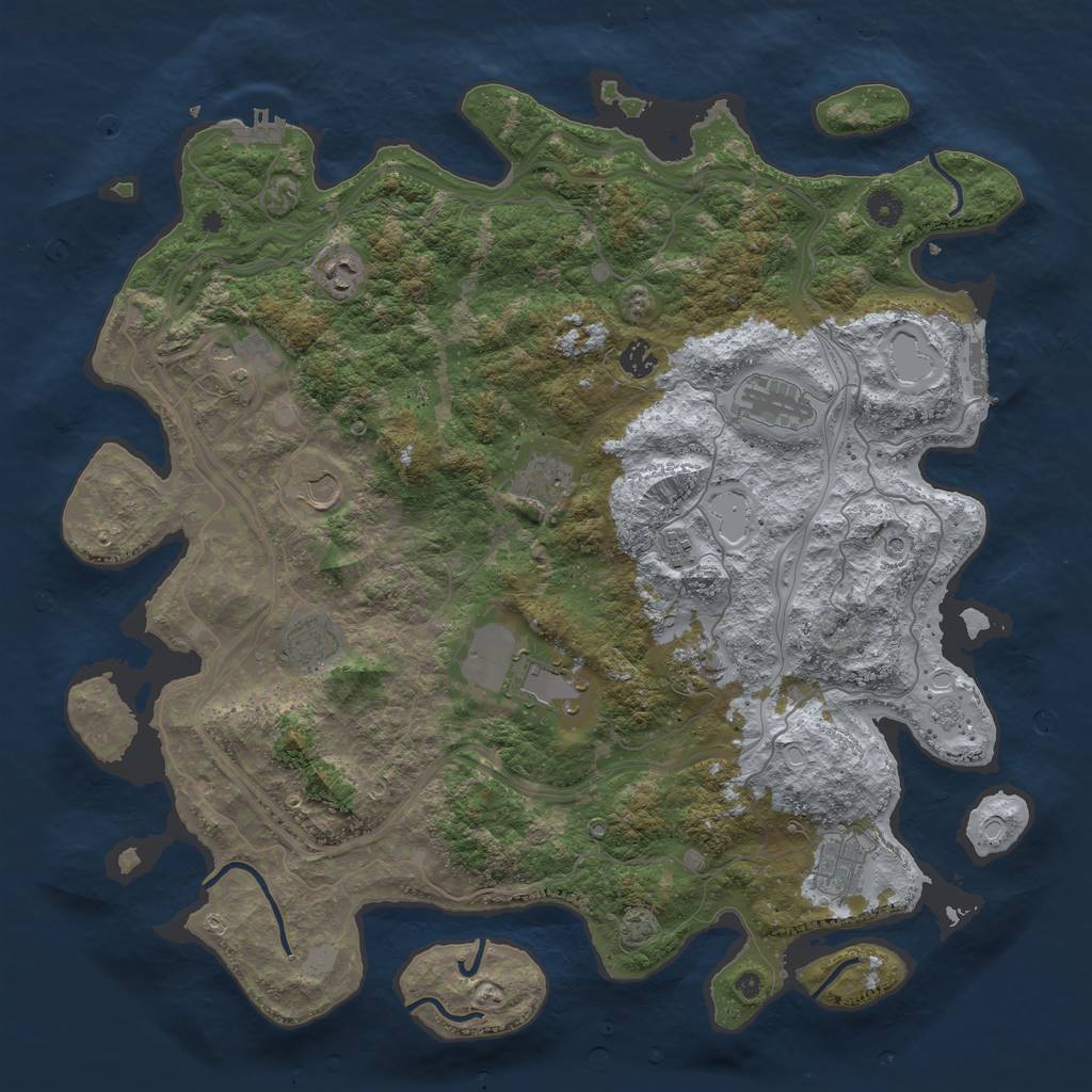 Rust Map: Procedural Map, Size: 4500, Seed: 16497, 19 Monuments