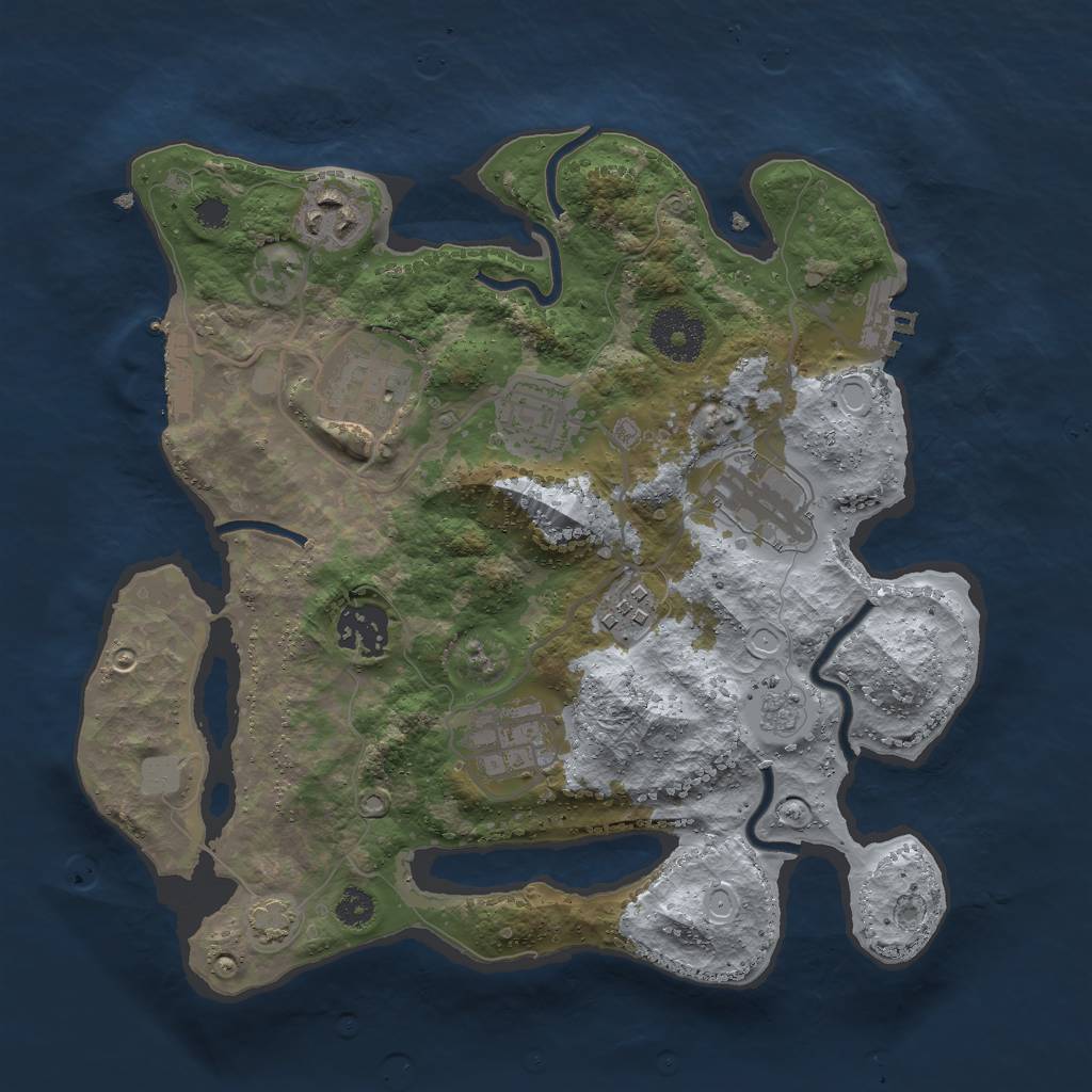 Rust Map: Procedural Map, Size: 3000, Seed: 1473893911, 14 Monuments