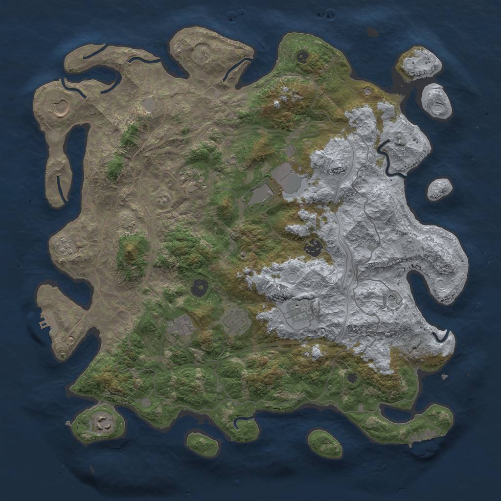 Rust Map: Procedural Map, Size: 4300, Seed: 25062023, 17 Monuments