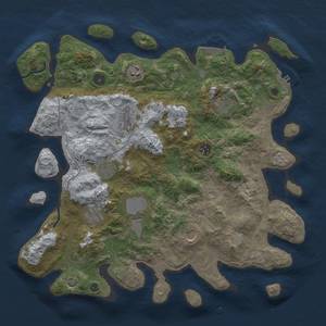 Thumbnail Rust Map: Procedural Map, Size: 4000, Seed: 1046818350, 17 Monuments