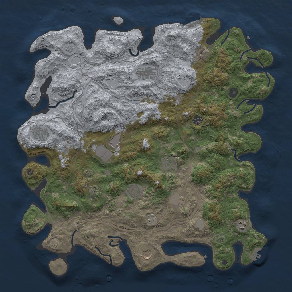 Rust Map: Procedural Map, Size: 4500, Seed: 43866723, 19 Monuments