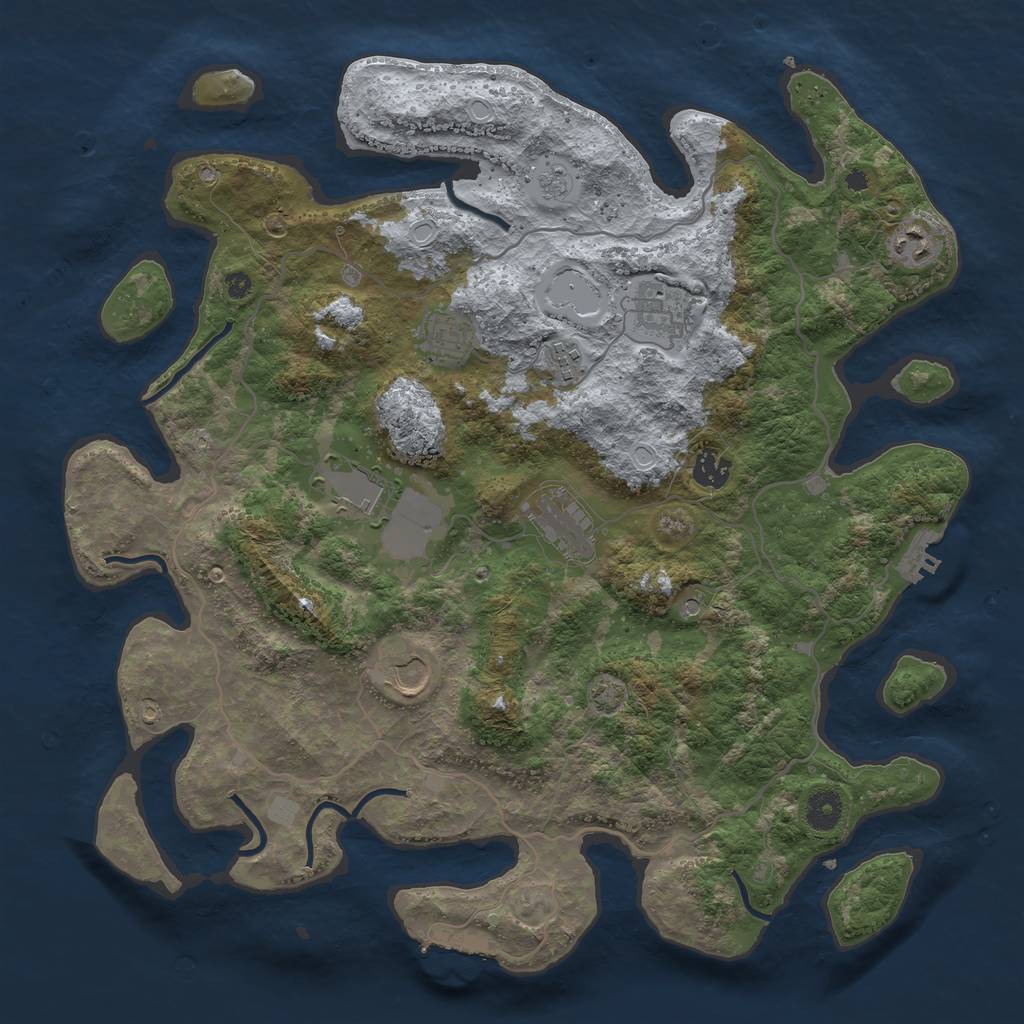 Rust Map: Procedural Map, Size: 4000, Seed: 9427234, 16 Monuments