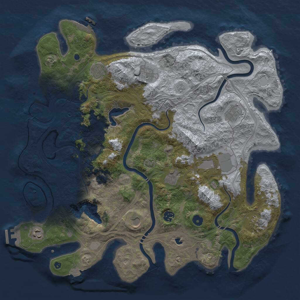 Rust Map: Procedural Map, Size: 4300, Seed: 42339547, 16 Monuments