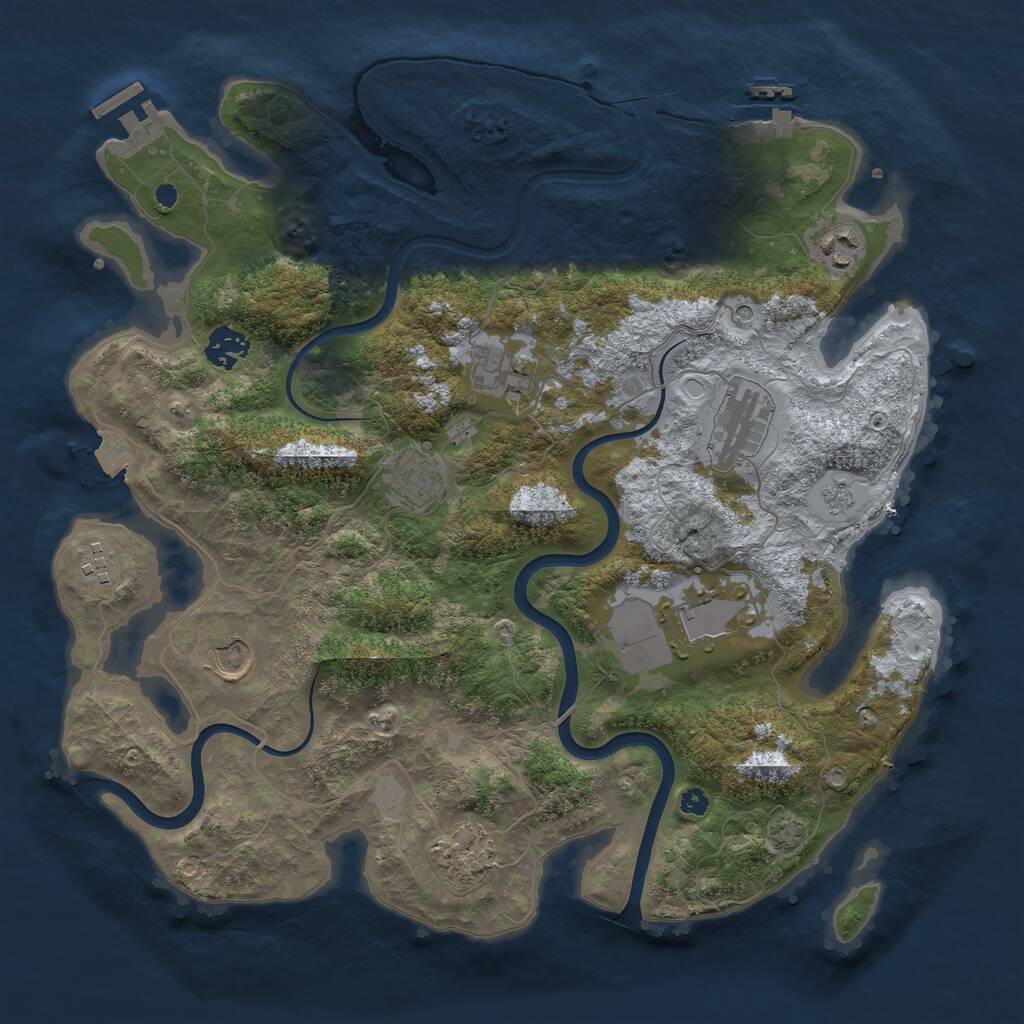 Rust Map: Procedural Map, Size: 3700, Seed: 65885623, 15 Monuments