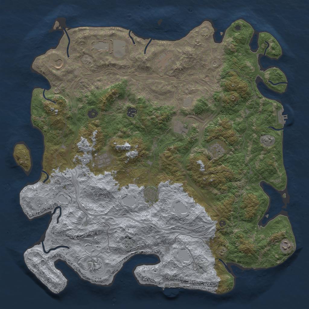 Rust Map: Procedural Map, Size: 4680, Seed: 2147483647, 19 Monuments