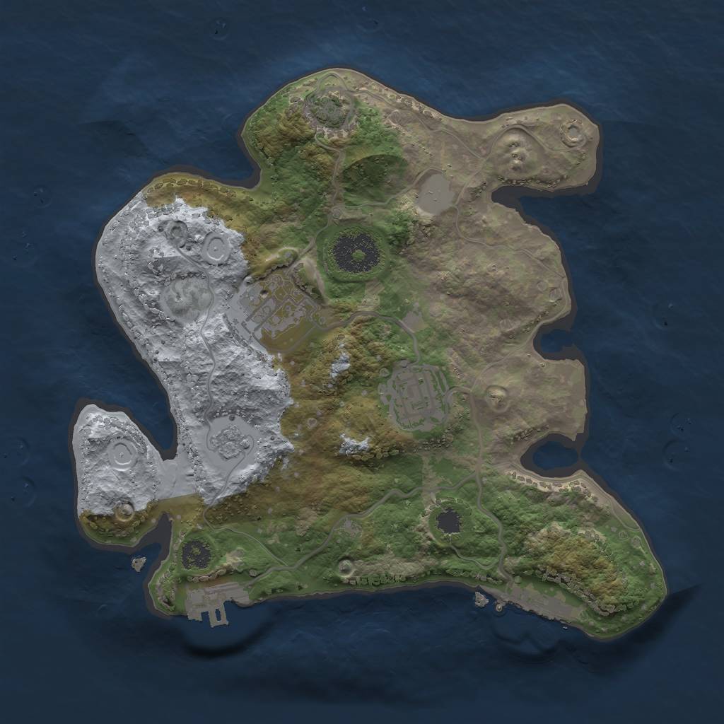 Rust Map: Procedural Map, Size: 2500, Seed: 86756835, 9 Monuments