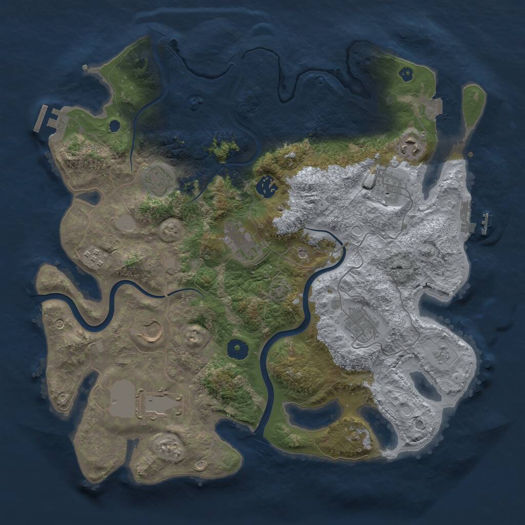 Rust Map: Procedural Map, Size: 3750, Seed: 53533907, 15 Monuments