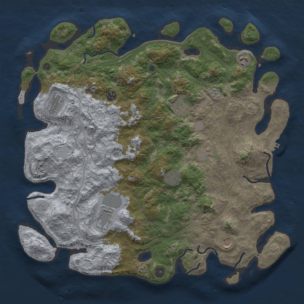 Rust Map: Procedural Map, Size: 4400, Seed: 8665510, 16 Monuments