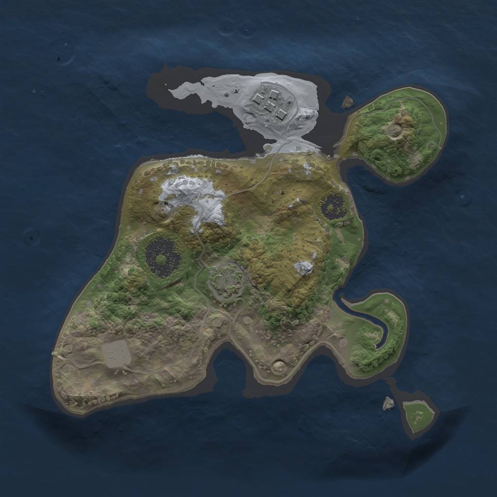 Rust Map: Procedural Map, Size: 2000, Seed: 456308580, 5 Monuments